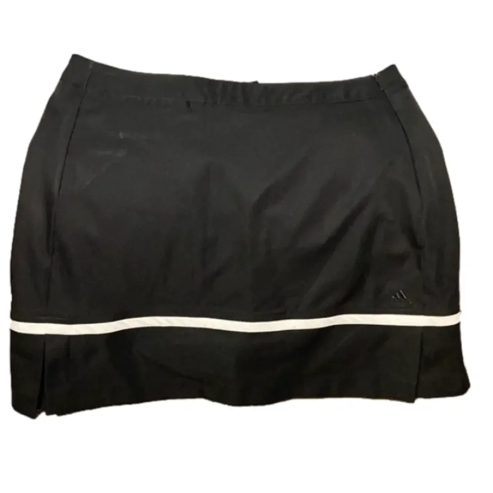 Adidas Skort Skirt With Shorts Attached Stretch Black White 10 - Picture 1 of 7